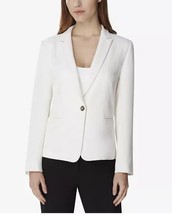 Tahari Asl Single-Button, Notched Collar Blazer, Size 4/Ivory - £38.98 GBP