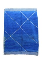 Blue Handmade Boujaad carpet - Boujad Berber Rug - Moroccan Rug made with natura - £954.24 GBP