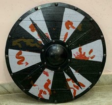 Medieval Larp Warrior Wood &amp; Steel Viking Round Armor Templar Shield Han... - $128.69