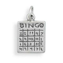 Bingo Card Bracelet Charm Square Drop Pendant 925 Silver Men Womens Fashion Gift - £21.26 GBP