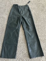 Blank NYC Womens Size 27 The Baxter Pants Green Vegan Leather Moto Style - £17.17 GBP
