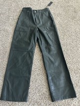 Blank NYC Womens Size 27 The Baxter Pants Green Vegan Leather Moto Style - $21.49