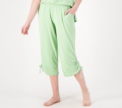 Cuddl Duds Flexwear Cropped Pants with Side-Cinch Quiet Green, 2X - £15.76 GBP