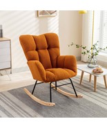 Caramel Teddy Fabric Rocking Glider Nursery Chair for Living Room Indoor - $2,351.36 MXN