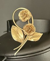 VTG Winard 12K GF Dual Rose Brooch J195 - $12.19