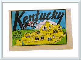 Kentucky State Decal Lindgren-Turner Co., Vintage Travel Souvenir Memorabilia - £5.50 GBP