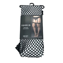 Torrid Thigh High Faux Garter Fishnet Stockings Black 00/0 - £14.61 GBP