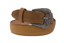 Kids Tan Western Belt Cowboy Wear Leather Removable Buckle Cinto Rancho - $371.81 MXN