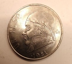 Mexico 1981 Un 1 Peso; Jose Maria Morelos Coin - £3.18 GBP