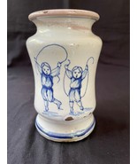 Unique antique albarello  pharmacy jar with playing kids . 18th century - £156.36 GBP