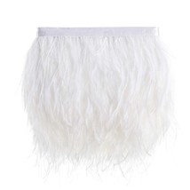 Natural Ostrich Feather Fringe Trim - Feathers Sewing Crafts Decor For Dress Cos - £23.53 GBP