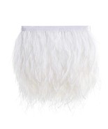 Natural Ostrich Feather Fringe Trim - Feathers Sewing Crafts Decor For D... - £24.03 GBP