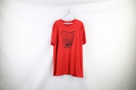 Vintage 80s Mens XL Faded Spell Out The Red Dog Saloon Alaska T-Shirt Red USA - £31.61 GBP