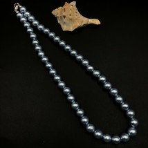 Cultured Blue Shell Pearl 8x8 mm Beads Stretch Necklace Adjustable AN-136 - £10.02 GBP
