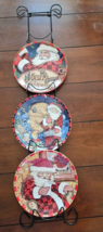 Christmas Theme Decorative Plates By Element (3) with Metal Wall Hanging... - $32.95