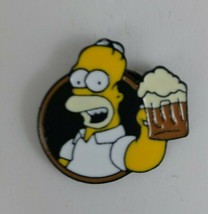 The Simpsons Homer Drinking beer Enamel Hat Label Pin  1” - $9.40 CAD
