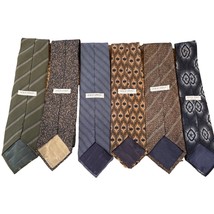 6 Giorgio Armani Cravatte Silk Tie Vintage Necktie Italy Men Geometric Striped - £39.41 GBP