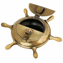 Wheel Brass Ashtray Cigar Cigarette Tobacco Marine Handmade Art Ancho Gift - £23.60 GBP