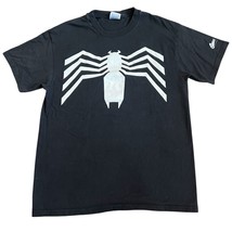 Vintage Venom Logo Men’s T Shirt Sz L Black Spiderman Black Double Sided... - $24.70
