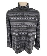 Greyson 1/4 Quarter Zip Golf Pullover Wolf Print Black Gray Mens Small - $65.29