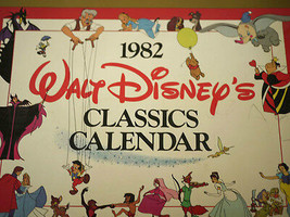 Vintage 1982 Authentic Walt DISNEY Classics Calendar Snow White Cinderella Dumbo - £31.62 GBP
