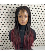 Braided Wig Box Braids Lace Front Wigs For Black Women 1b Black/Burgundy... - $3,534.66 MXN