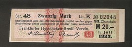 Germany DIvidenden Zinsschein Frankfurter Hypotheken Kredit Verein Coupo... - £9.00 GBP