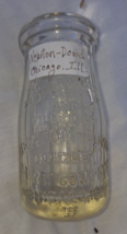 NEWTON-DOWD QUIGLEY Dairy Co Chicago Ill Glass Milk Bottle 1/2 PINT Adve... - $18.69