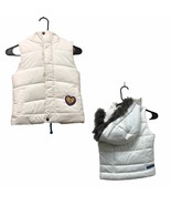 Burton sugar &amp; spice dryride winter puffer vest with fluffy hood kids si... - $952.98 MXN