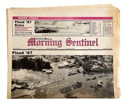 1987 Kennebec Flood Newspaper Morning Sentinel Maine April 3 Disaster DWHH7 - £39.27 GBP