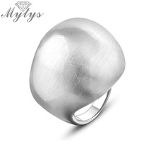 Mytys New Big Chunky Ring Fashion Jewelry Ball Shape Yellow Ring for Women R869 - £8.63 GBP