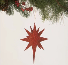 7&quot; Bethany Lowe Red Glitter Moravian Star Ornament Retro Vtg MCM Christm... - £15.92 GBP