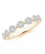 ANGARA 1.23 Ct Natural Diamond Semi Eternity Wedding Band for Her in 14K... - £2,234.44 GBP