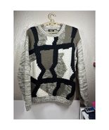 Vintage Street Scenes Knit Geometric Acrylic Sweater Multi Colored Mens ... - $37.79 CAD