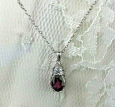 Avon Sterling Silver Classic Gem Pendant  Ruby Color  New in Box  Free S... - £13.88 GBP