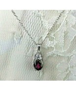 Avon Sterling Silver Classic Gem Pendant  Ruby Color  New in Box  Free S... - $17.65