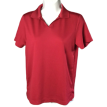 PGA Tour Women&#39;s Polo Blouse ~ Sz S ~ Short Sleeve ~ Red ~ Stretch - £10.62 GBP