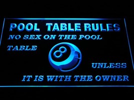 Pool Table Rules No Sex Unless With The Owner Room Illuminated Neon Sign - £20.59 GBP+