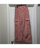 American Eagle Pants Womens 8 Pink Baggy Wide Leg Cargo Super High Rise ... - $32.99