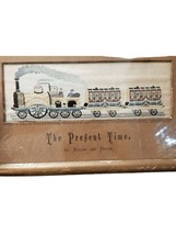 Antique Steam Locomotive Stevengraph Pure Silk Woven Picture &quot;The Present Time&quot; - £136.88 GBP