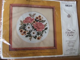 Creative Circle Kit 0610 - Classic Bouquet, Vtg. 1984, Printed Fabric, W... - $13.97