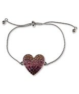 Holiday Lane Ombre Stone Heart Slider Bracelet, Silver - $16.99