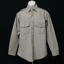 Duxbak Men&#39;s VTG Hunting Shirt L Large 16-16.5 Button Front Safari Beige... - $26.77