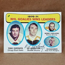 1971-72 Topps #4 Ed Johnston SIGNED Autograph NHL Goalies Wins Leaders Card - £10.31 GBP