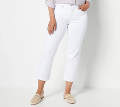 NYDJ Marilyn Straight Crop Jeans in Cool Embrace - Optic White, PETITE 10 - £46.86 GBP