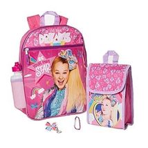 Jojo Siwa 16&quot; Backpack 5Pc Set with Lunch Kit, Bottle, Pencil Case and Carabiner - £19.76 GBP