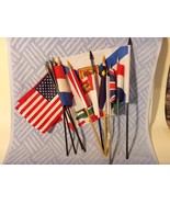 12 MINI FLAGS  COLLECTION USA CANADA &amp; MANY OTHER COUNTRIES   OLDER FLAGS - £15.53 GBP