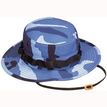 NEW  BLUE BDU PATTERN HOT WEATHER HUNTING FISHING BOONIE JUNGLE SUN HAT ... - £21.62 GBP