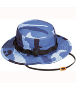 NEW  BLUE BDU PATTERN HOT WEATHER HUNTING FISHING BOONIE JUNGLE SUN HAT ... - £20.54 GBP