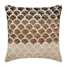 Brown Throw Pillow Covers 16&quot;x16&quot; Silk, Mountain Journey - £34.66 GBP+